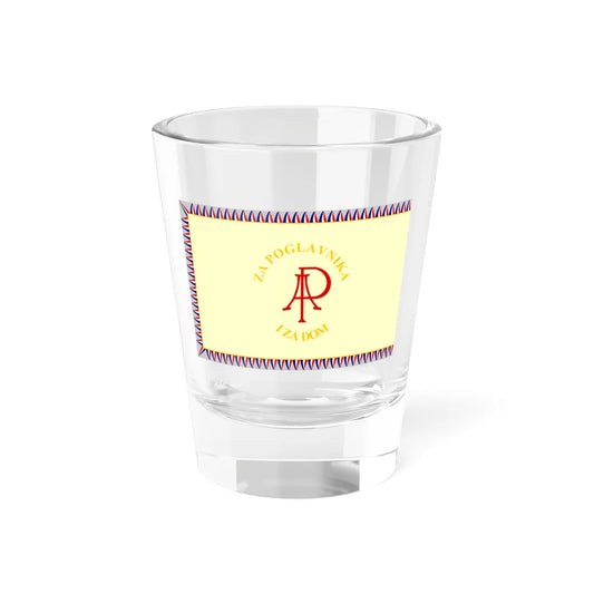 Flag of the 369th Infantry Regiment of the Independent State of Croatia Reverse (Croatia) Shot Glass 1.5oz 1.5oz - Go Mug Yourself