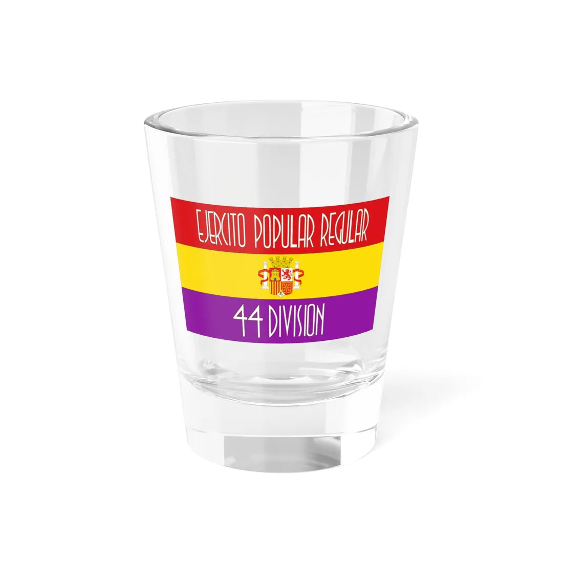 Flag of the 44 Division Spanish Popular Army (Spain) Shot Glass 1.5oz 1.5oz - Go Mug Yourself