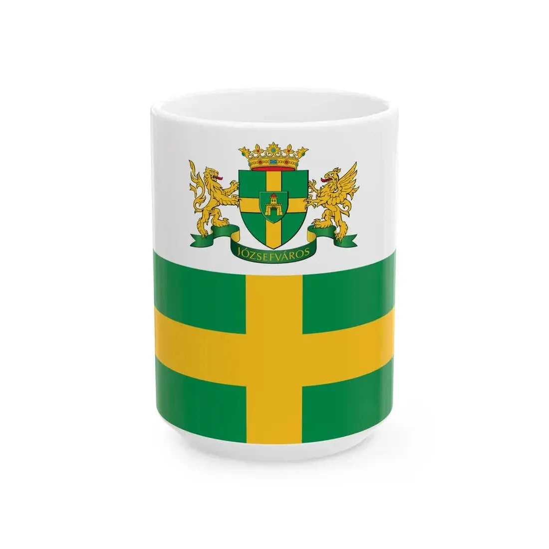 Flag of the 8th District of Budapest (Hungary) White Coffee Mug 15oz - Go Mug Yourself