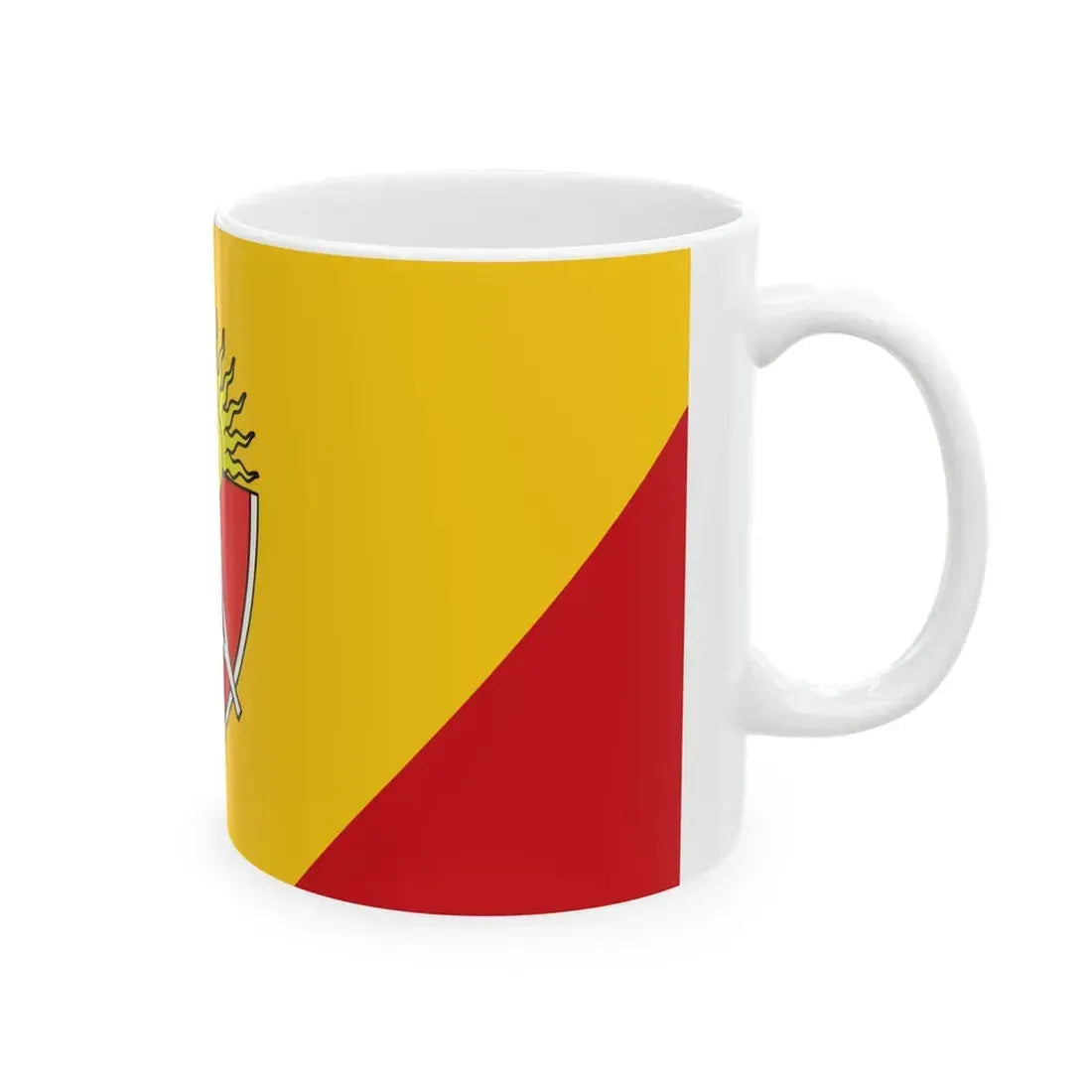 Flag of the Aerodrom Municipality North Macedonia (North Macedonia) White Coffee Mug - Go Mug Yourself