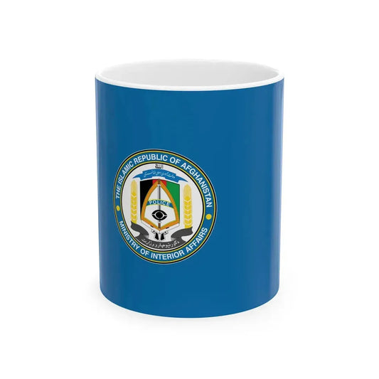 Flag of the Afghan National Police English 2001-2021 (Afghanistan) White Coffee Mug 11oz - Go Mug Yourself