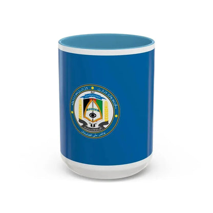 Flag of the Afghan National Police Pashto and Dari - Accent Coffee Mug 15oz Light Blue - Go Mug Yourself