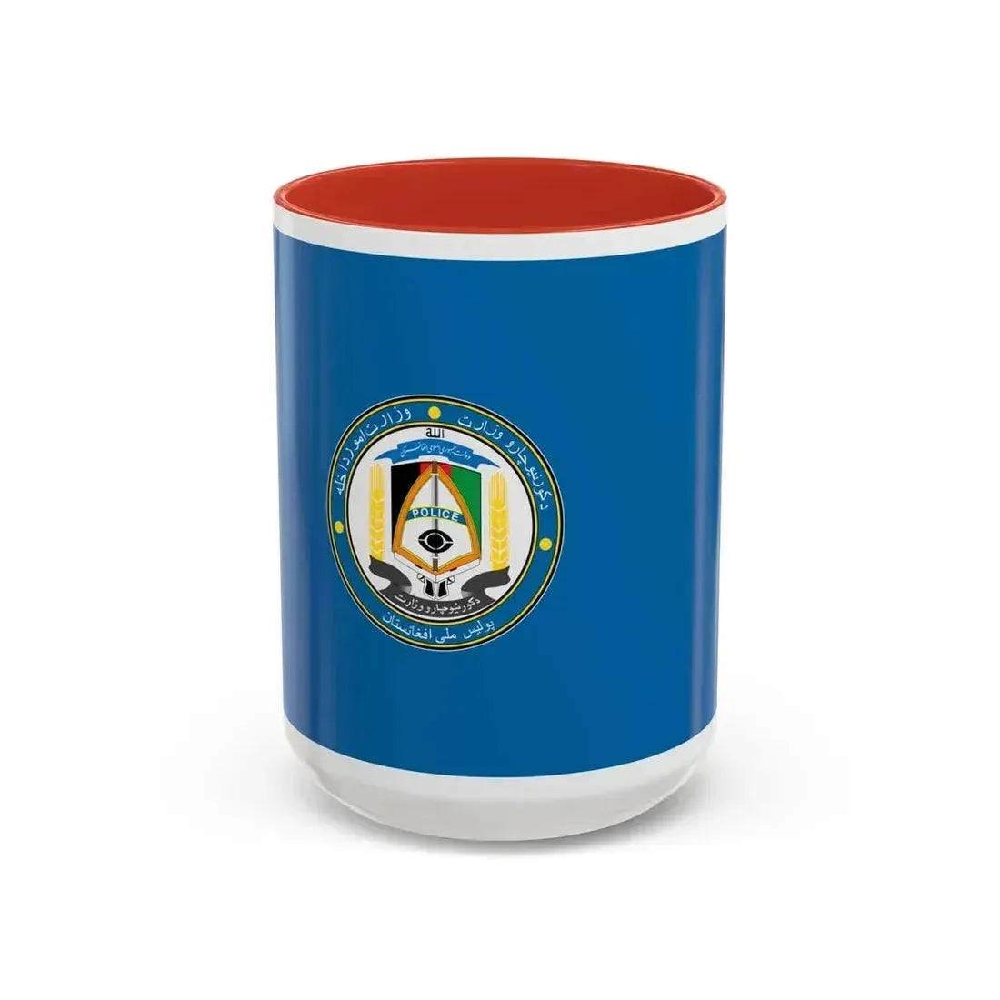Flag of the Afghan National Police Pashto and Dari - Accent Coffee Mug 15oz Red - Go Mug Yourself
