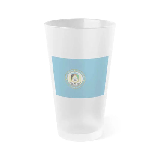 Flag of the Afghan National Police Pashto and Dari - Frosted Pint Glass 16oz 16oz Frosted - Go Mug Yourself