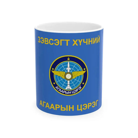 Flag of the Air Force of the Mongolian Armed Forces (Mongolia) White Coffee Mug 11oz - Go Mug Yourself