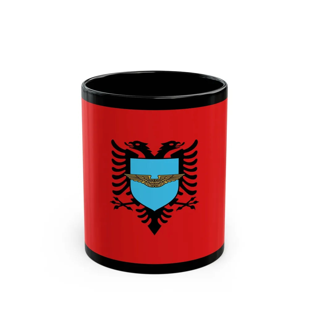 Flag of the Albanian Air Forces - Black Coffee Mug-11oz-Go Mug Yourself