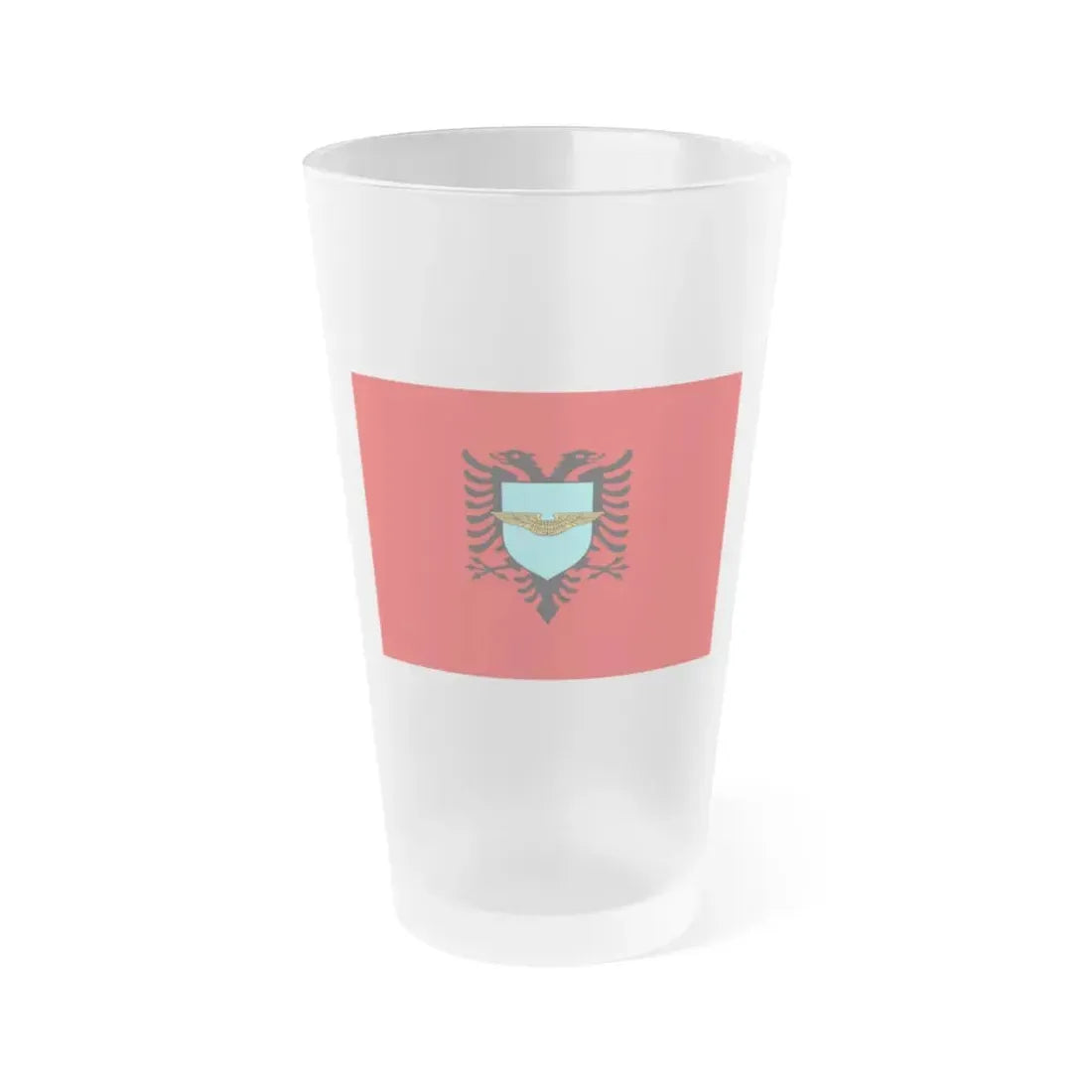 Flag of the Albanian Air Forces - Frosted Pint Glass 16oz 16oz Frosted - Go Mug Yourself