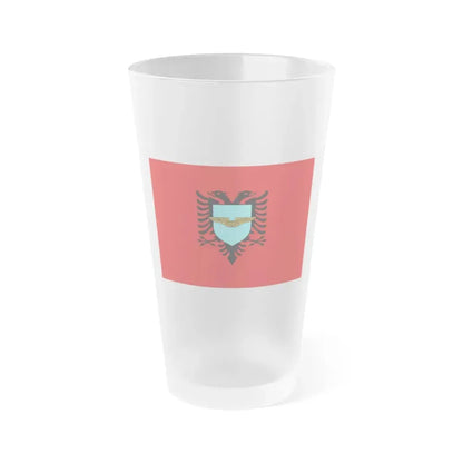 Flag of the Albanian Air Forces - Frosted Pint Glass 16oz 16oz Frosted - Go Mug Yourself