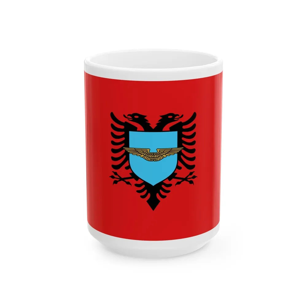 Flag of the Albanian Air Forces - White Coffee Mug-15oz-Go Mug Yourself