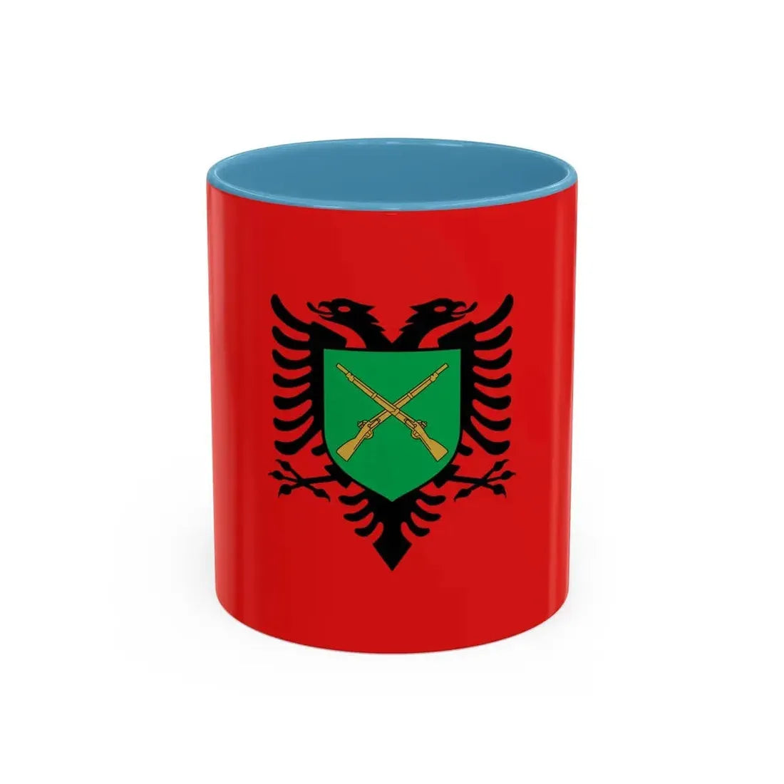 Flag of the Albanian Land Forces - Accent Coffee Mug 11oz Light Blue - Go Mug Yourself