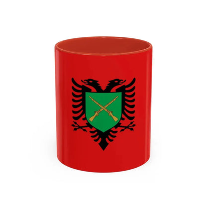Flag of the Albanian Land Forces - Accent Coffee Mug 11oz Red - Go Mug Yourself