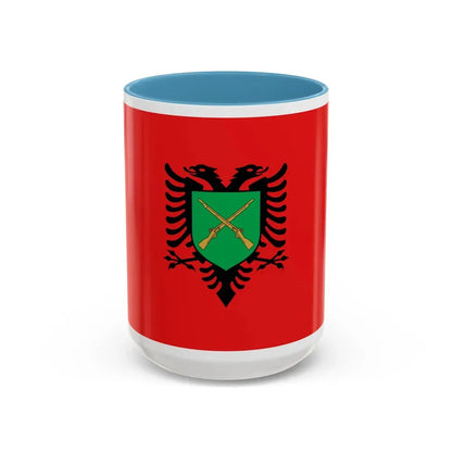 Flag of the Albanian Land Forces - Accent Coffee Mug 15oz Light Blue - Go Mug Yourself