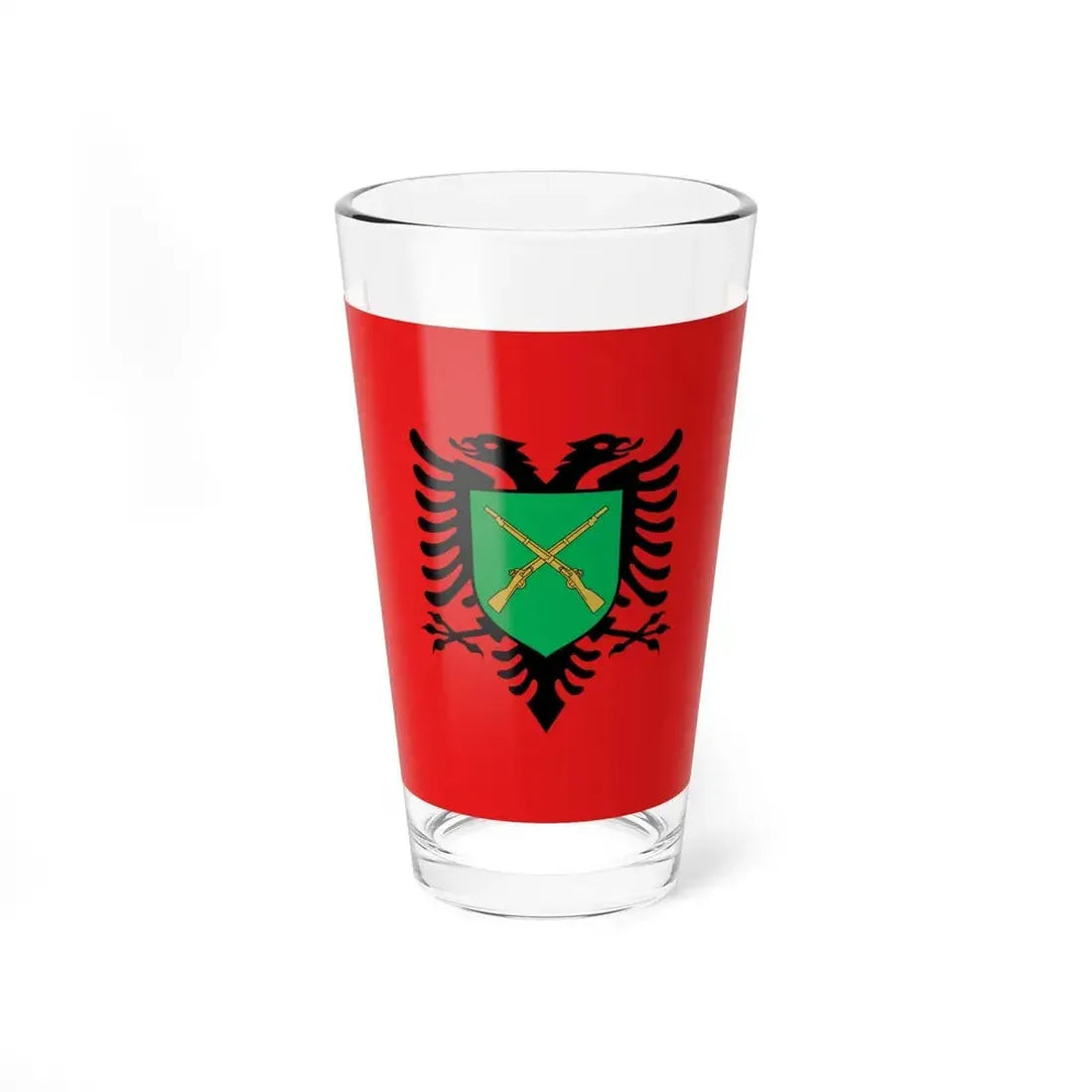 Flag of the Albanian Land Forces - Pint Glass 16oz 16oz - Go Mug Yourself