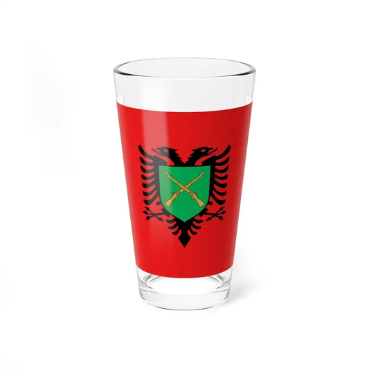 Flag of the Albanian Land Forces - Pint Glass 16oz 16oz - Go Mug Yourself