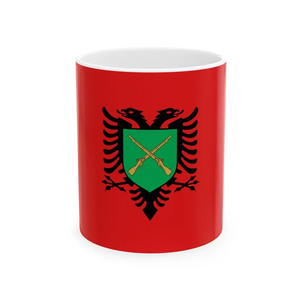 Flag of the Albanian Land Forces - White Coffee Mug-11oz-Go Mug Yourself