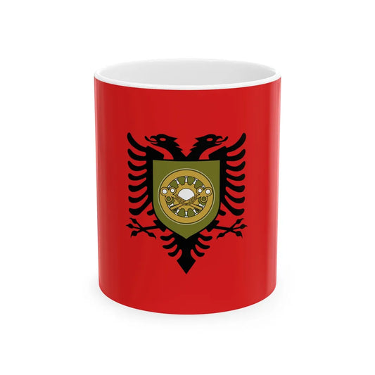 Flag of the Albanian Logistics Brigade (Albania) White Coffee Mug 11oz - Go Mug Yourself