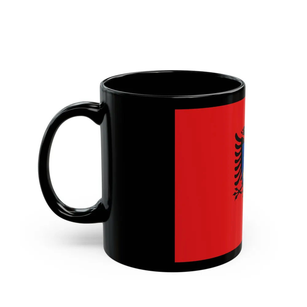 Flag of the Albanian Naval Forces - Black Coffee Mug-Go Mug Yourself