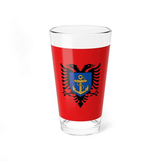 Flag of the Albanian Naval Forces - Pint Glass 16oz 16oz - Go Mug Yourself