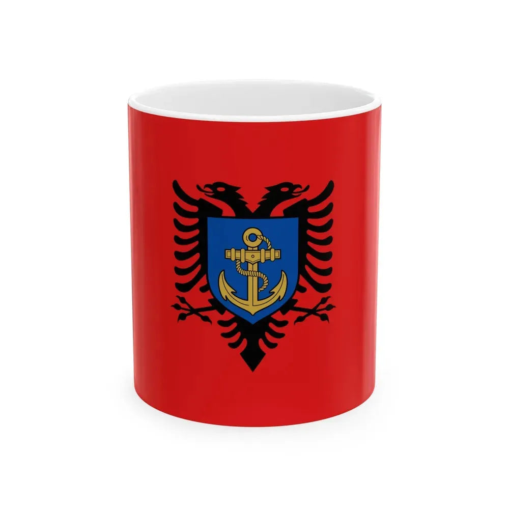 Flag of the Albanian Naval Forces - White Coffee Mug 11oz - Go Mug Yourself