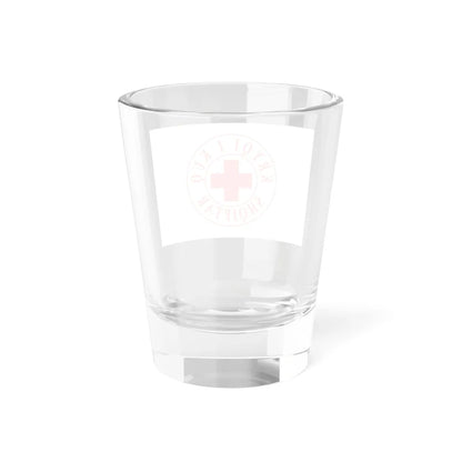 Flag of the Albanian Red Cross (Albania) Shot Glass 1.5oz - Go Mug Yourself
