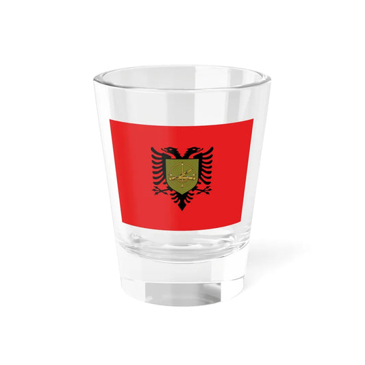 Flag of the Albanian Training and Doctrine Command (Albania) Shot Glass 1.5oz 1.5oz - Go Mug Yourself