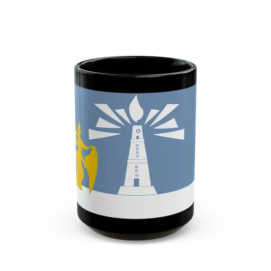 Flag of the Alexandria Governorate Egypt - Black Coffee Mug-15oz-Go Mug Yourself