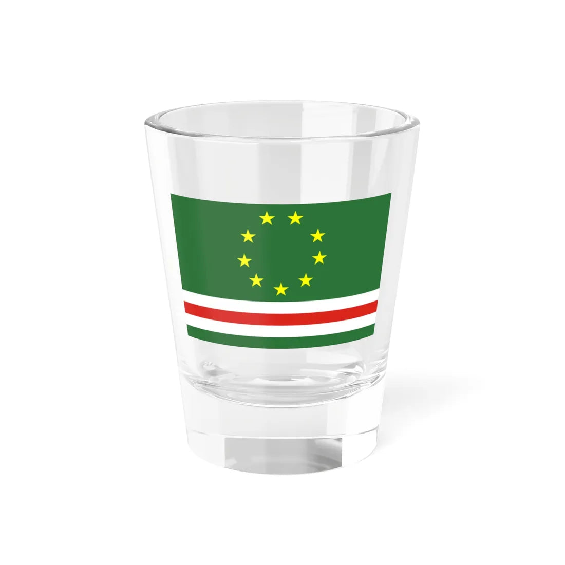 Flag of the All-National Congress of the Chechen People (Russia) Shot Glass 1.5oz 1.5oz - Go Mug Yourself