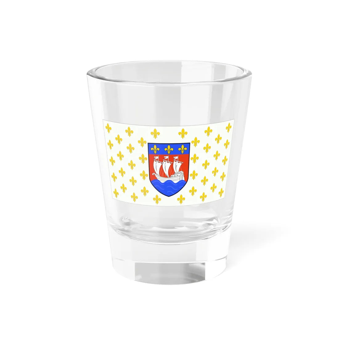 Flag of the American Huguenots 1913 (United States) Shot Glass 1.5oz 1.5oz - Go Mug Yourself