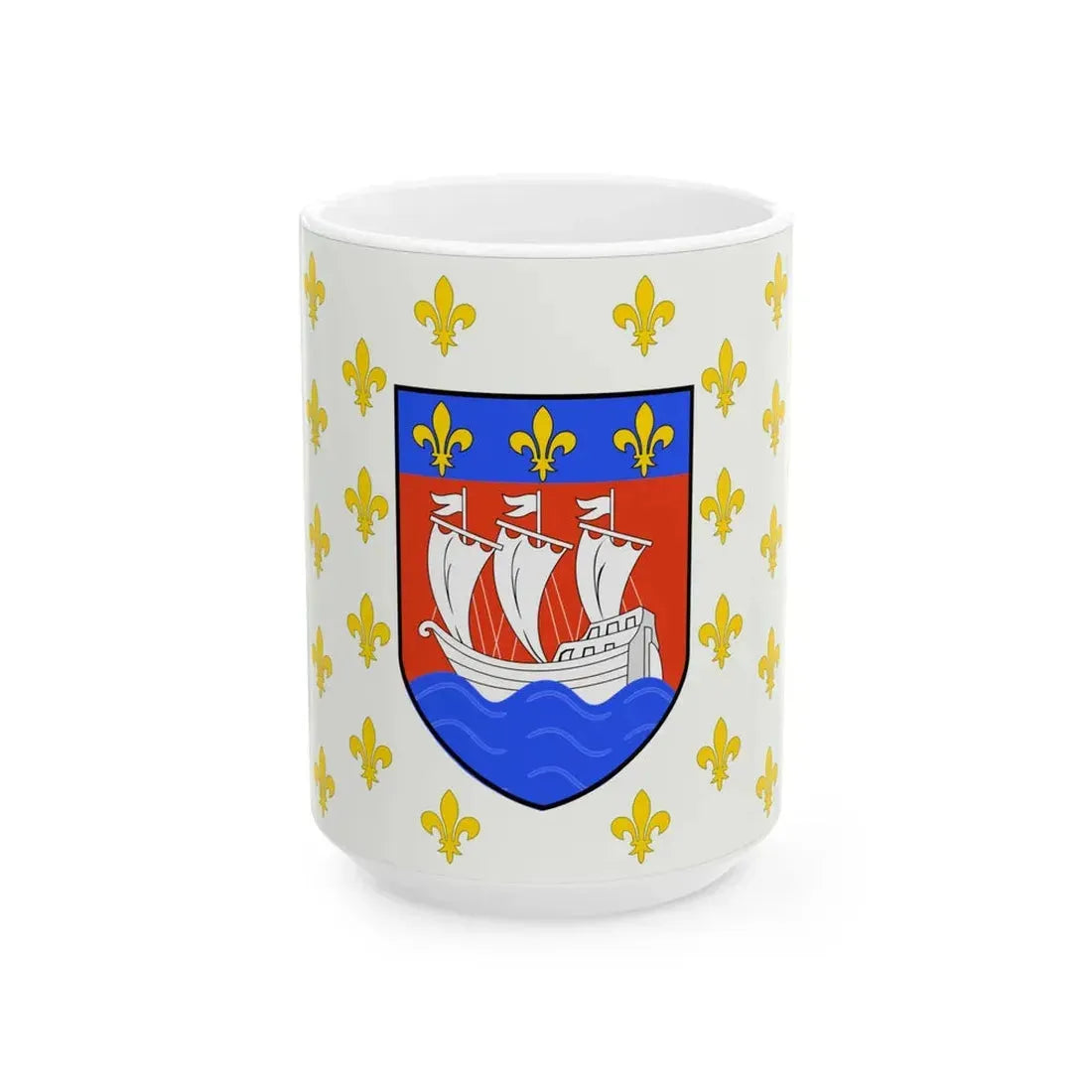 Flag of the American Huguenots 1913 (United States) White Coffee Mug 15oz - Go Mug Yourself
