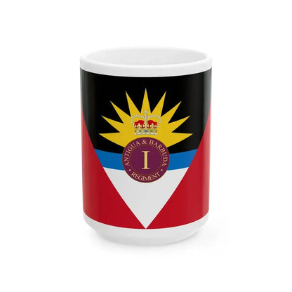 Flag of the Antigua and Barbuda Regiment (Antigua and Barbuda) White Coffee Mug 15oz - Go Mug Yourself
