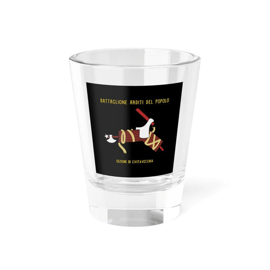 Flag of the Arditi del Popolo Battalion Black (Italy) Shot Glass 1.5oz 1.5oz - Go Mug Yourself
