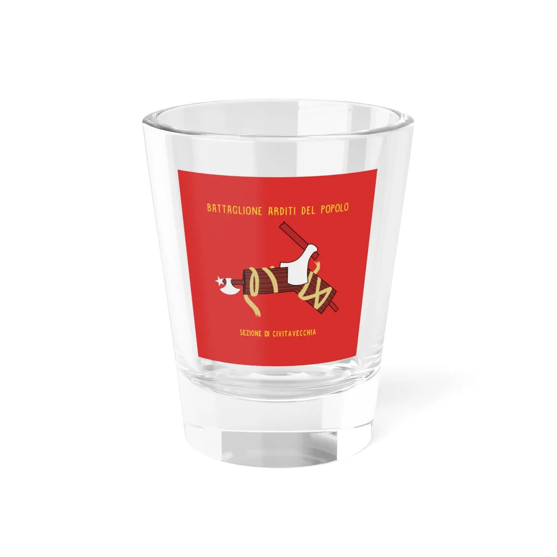 Flag of the Arditi del Popolo Battalion (Italy) Shot Glass 1.5oz 1.5oz - Go Mug Yourself