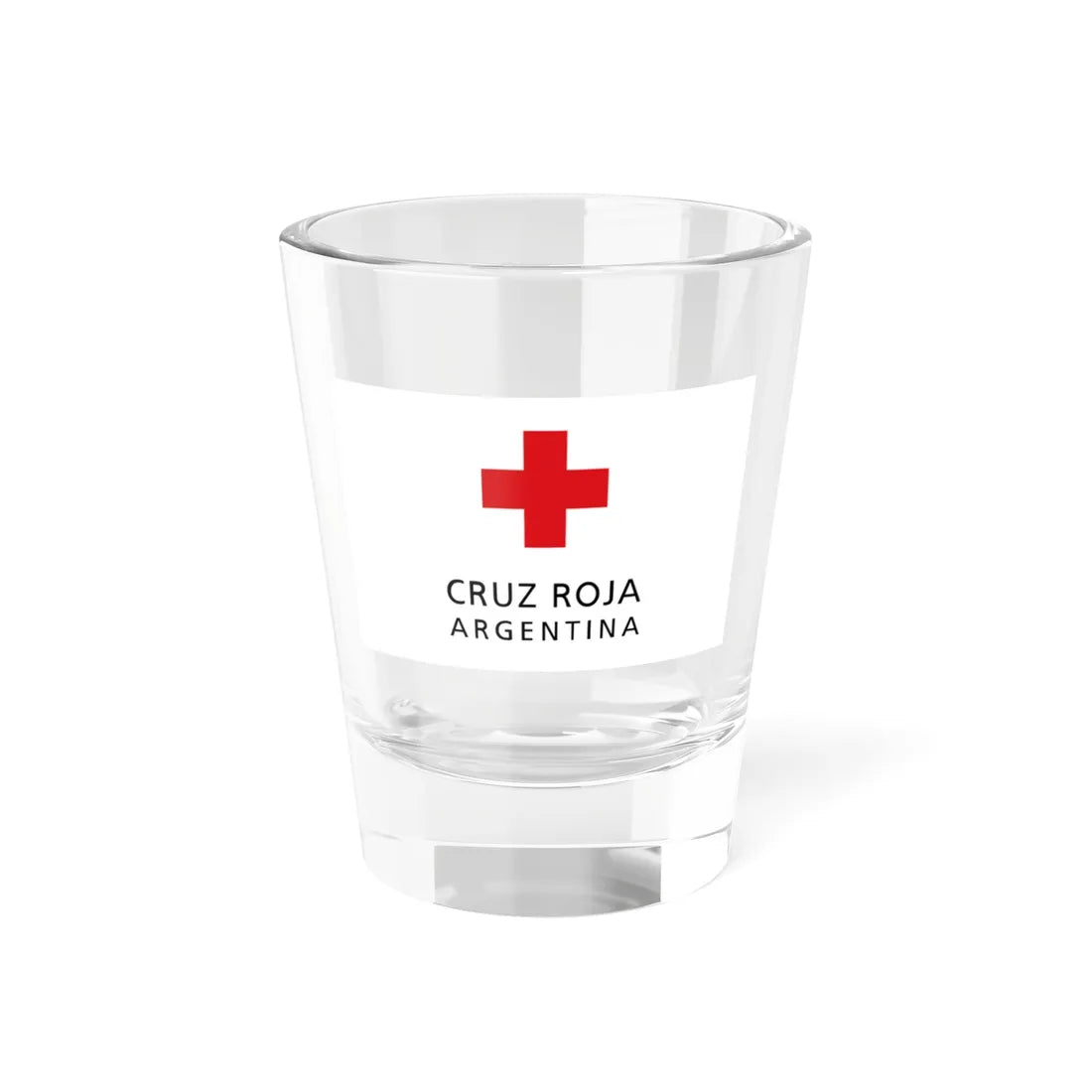 Flag of the Argentine Red Cross (Argentina) Shot Glass 1.5oz 1.5oz - Go Mug Yourself