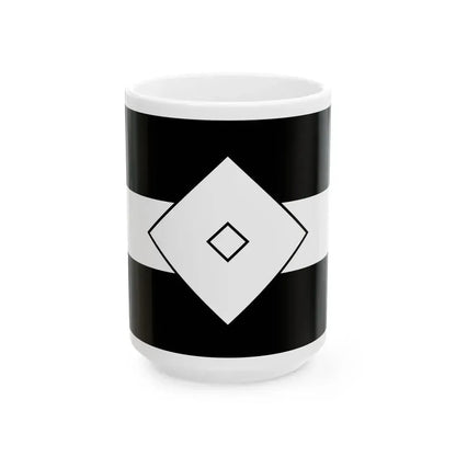 Flag of the Arima Lords of Kurume in Chikugo Province C (Japan) White Coffee Mug 15oz - Go Mug Yourself
