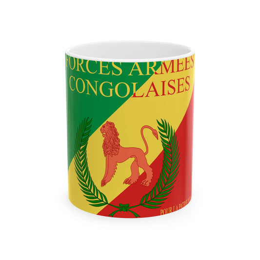 Flag of the Armed Forces of the Republic of the Congo (Congo) White Coffee Mug-11oz-Go Mug Yourself