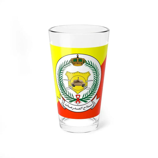 Flag of the Armored Corps Command Saudi Arabia (Saudi Arabia) Pint Glass 16oz 16oz - Go Mug Yourself