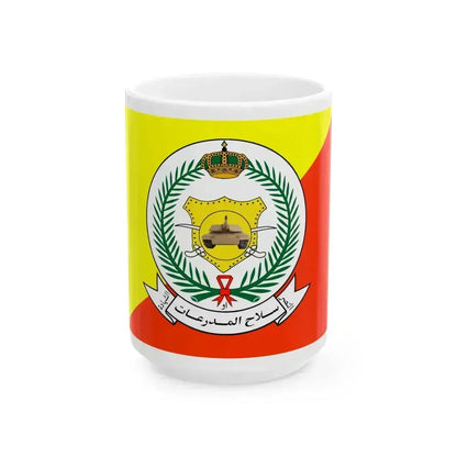 Flag of the Armored Corps Command Saudi Arabia (Saudi Arabia) White Coffee Mug 15oz - Go Mug Yourself