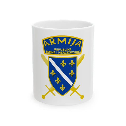 Flag of the Army of the Republic of Bosnia and Herzegovina (Bosnia and Herzegovina) White Coffee Mug 11oz - Go Mug Yourself