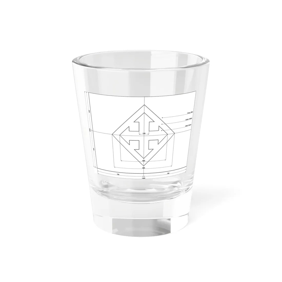 Flag of the Arrow Cross Party construction sheet (Hungary) Shot Glass 1.5oz 1.5oz - Go Mug Yourself