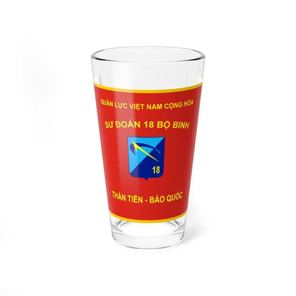 Flag of the ARVN 18th Division (Vietnam) Pint Glass 16oz 16oz - Go Mug Yourself