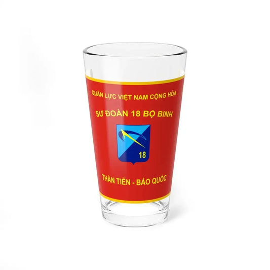 Flag of the ARVN 18th Division (Vietnam) Pint Glass 16oz 16oz - Go Mug Yourself
