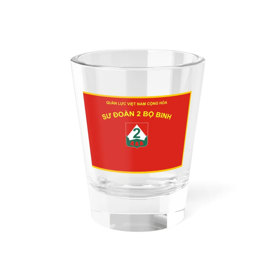 Flag of the ARVN 2nd Division (Vietnam) Shot Glass 1.5oz 1.5oz - Go Mug Yourself