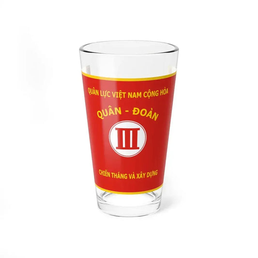 Flag of the ARVN III Corps (Vietnam) Pint Glass 16oz 16oz - Go Mug Yourself