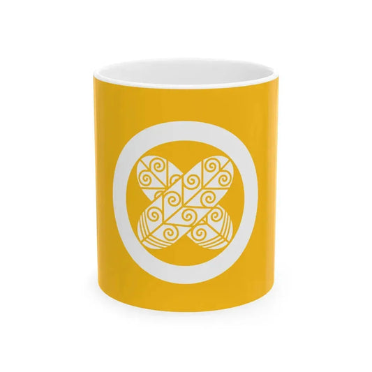 Flag of the Asano Lords of Hiroshima in Aki Province A (Japan) White Coffee Mug 11oz - Go Mug Yourself