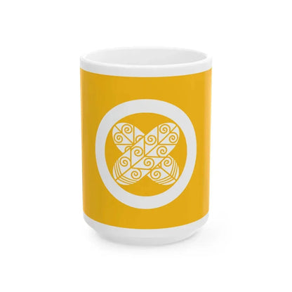 Flag of the Asano Lords of Hiroshima in Aki Province A (Japan) White Coffee Mug 15oz - Go Mug Yourself