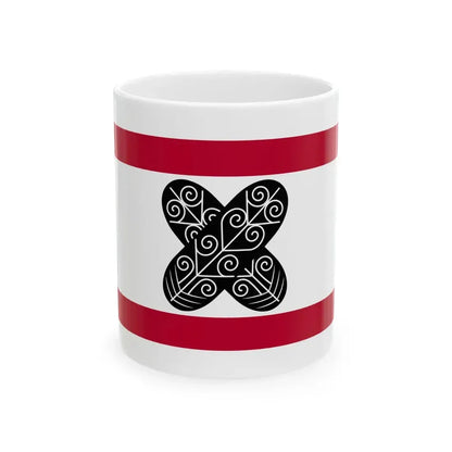 Flag of the Asano Lords of Hiroshima in Aki Province C (Japan) White Coffee Mug 11oz - Go Mug Yourself