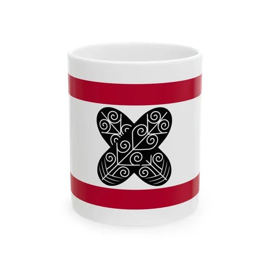 Flag of the Asano Lords of Hiroshima in Aki Province C (Japan) White Coffee Mug 11oz - Go Mug Yourself
