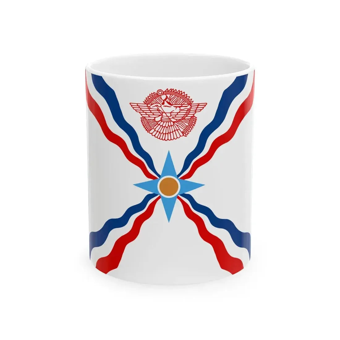 Flag of the Assyrians (Iraq) White Coffee Mug 11oz - Go Mug Yourself
