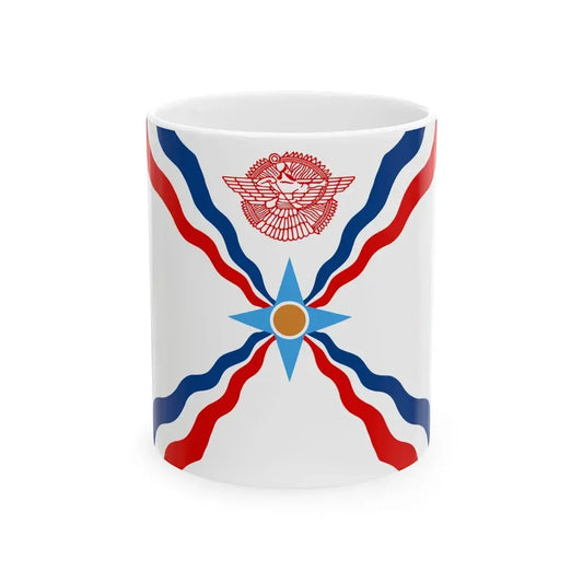 Flag of the Assyrians (Iraq) White Coffee Mug 11oz - Go Mug Yourself