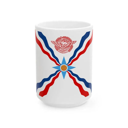 Flag of the Assyrians (Iraq) White Coffee Mug 15oz - Go Mug Yourself